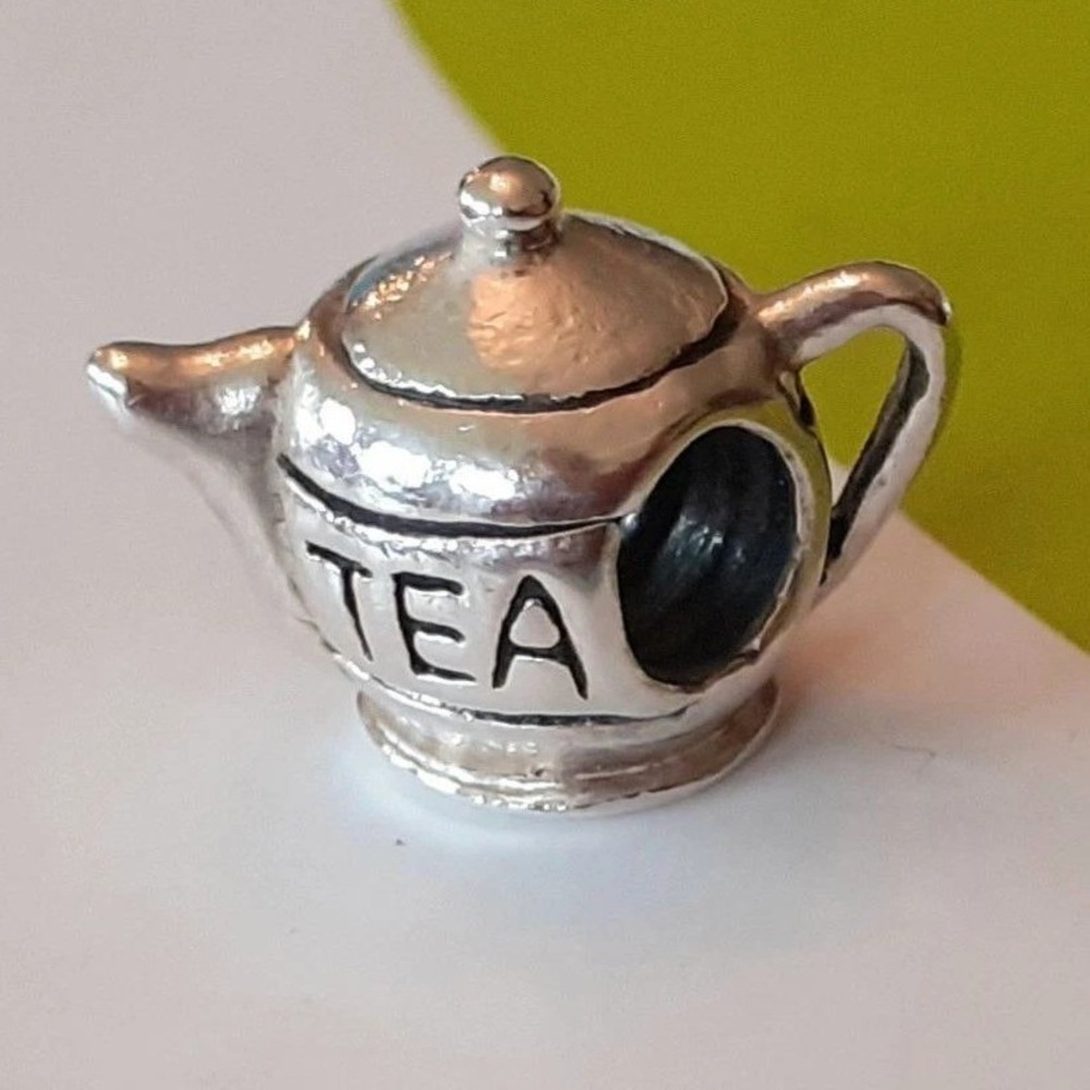 Chamilia Sterling Silver Teapot Tea Kettle Bead Charm 925 Star Hallmarked